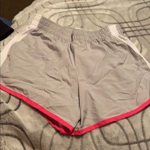 Pink and grey running shorts